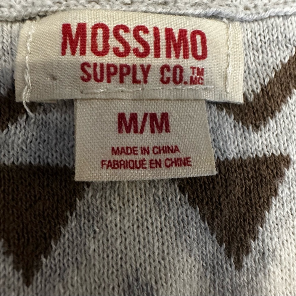 Mossimo Supply Co. Gray Brown Pink Peach Aztec Boho Button Cardigan Medium - Picture 11 of 11